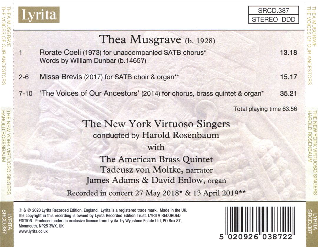 Thea Musgrave: The Voices of Our Ancestors cover art