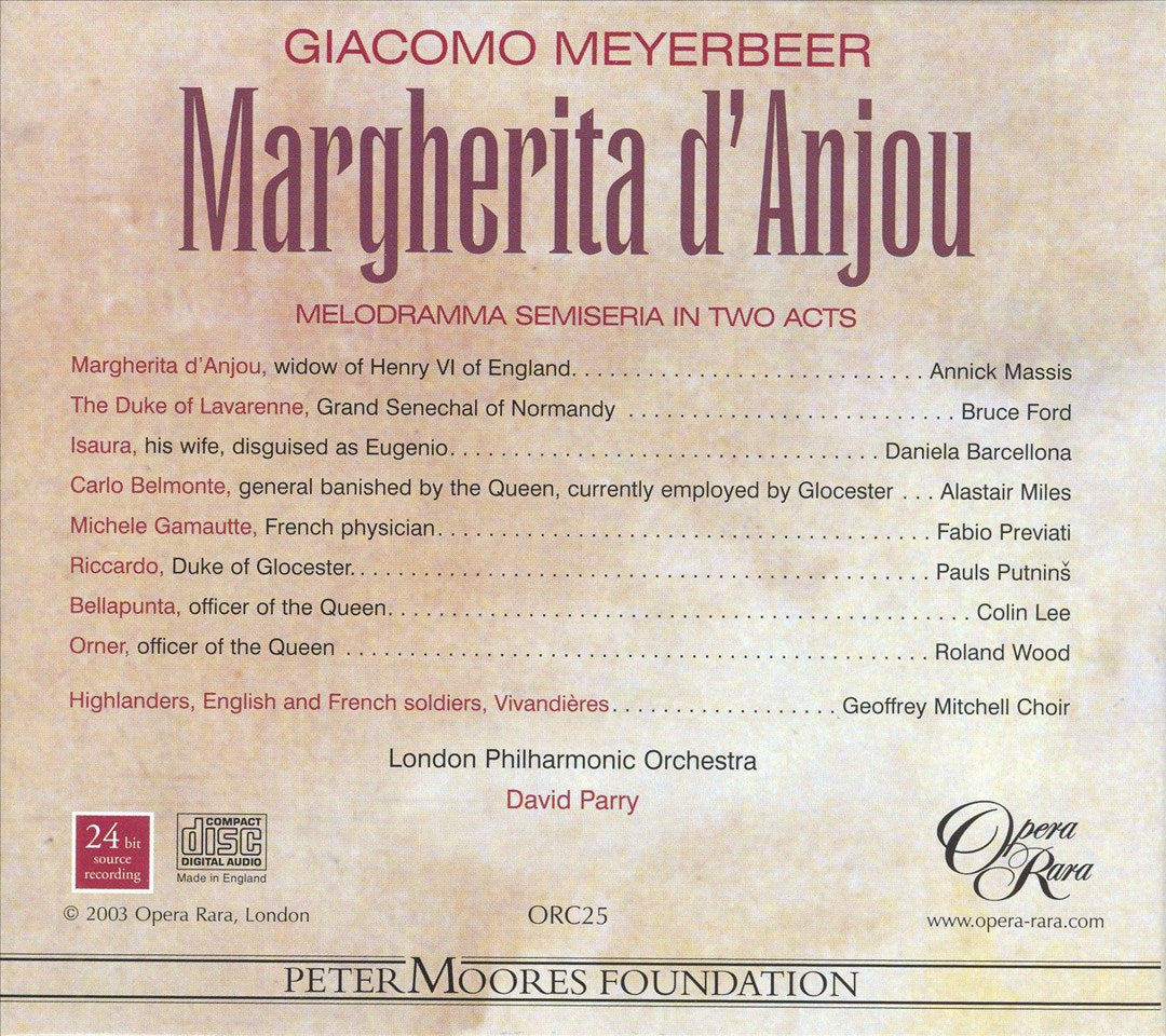 Giacomo Meyerbeer: Margherita d'Anjou cover art