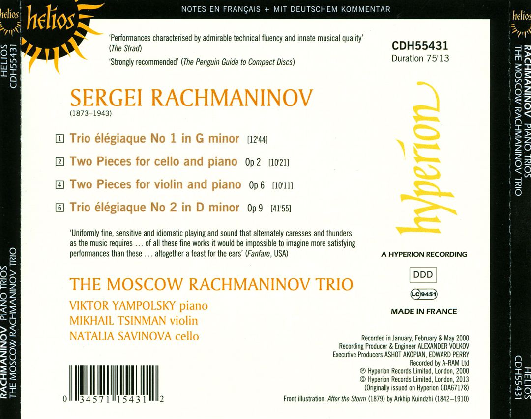 Rachmaninov: Piano Trios cover art
