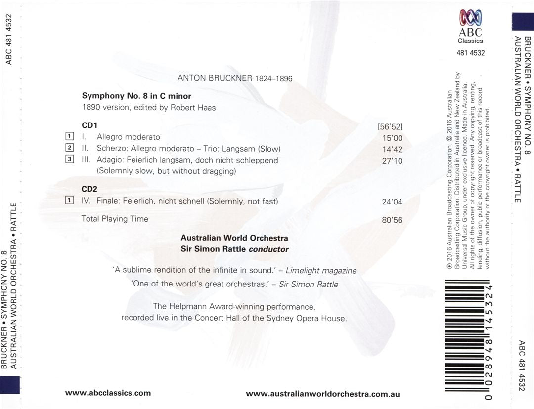 Bruckner: Symphony No. 8 cover art
