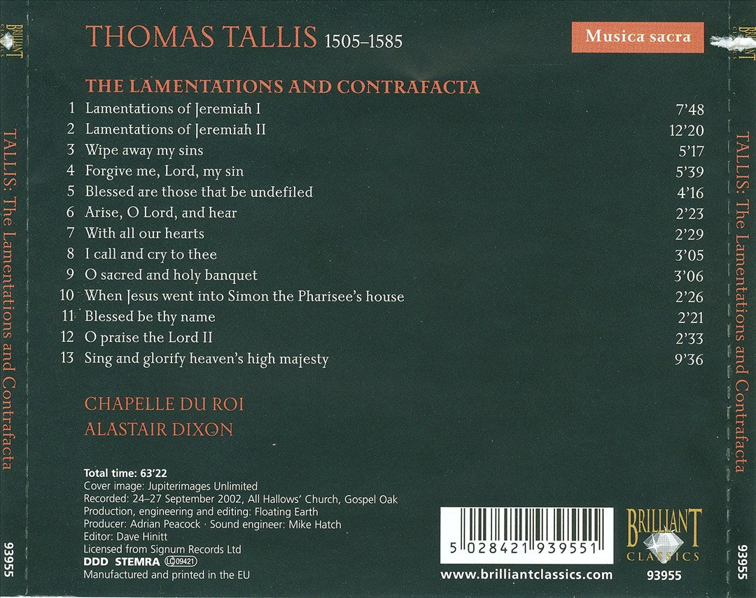 Tallis: Lamentations of Jeremiah cover art