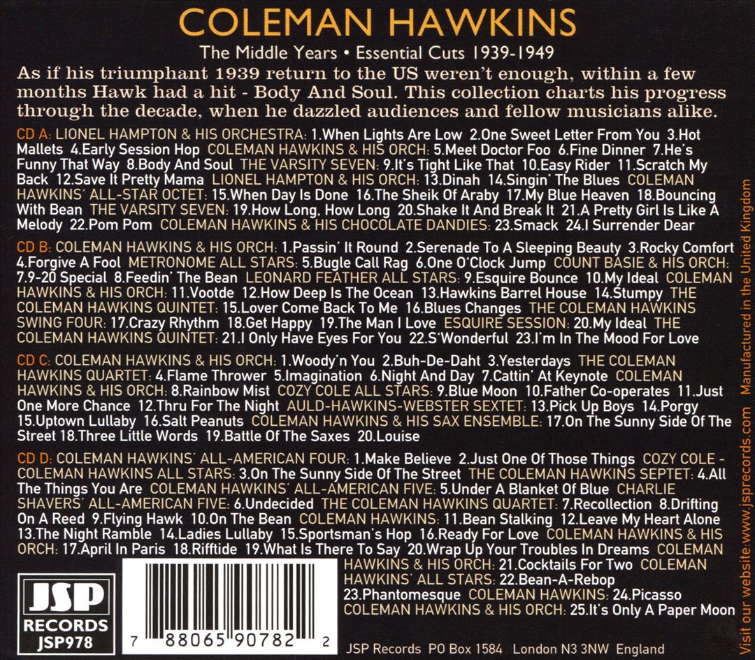 Body & Soul: Essential Cuts 1939-1949 cover art