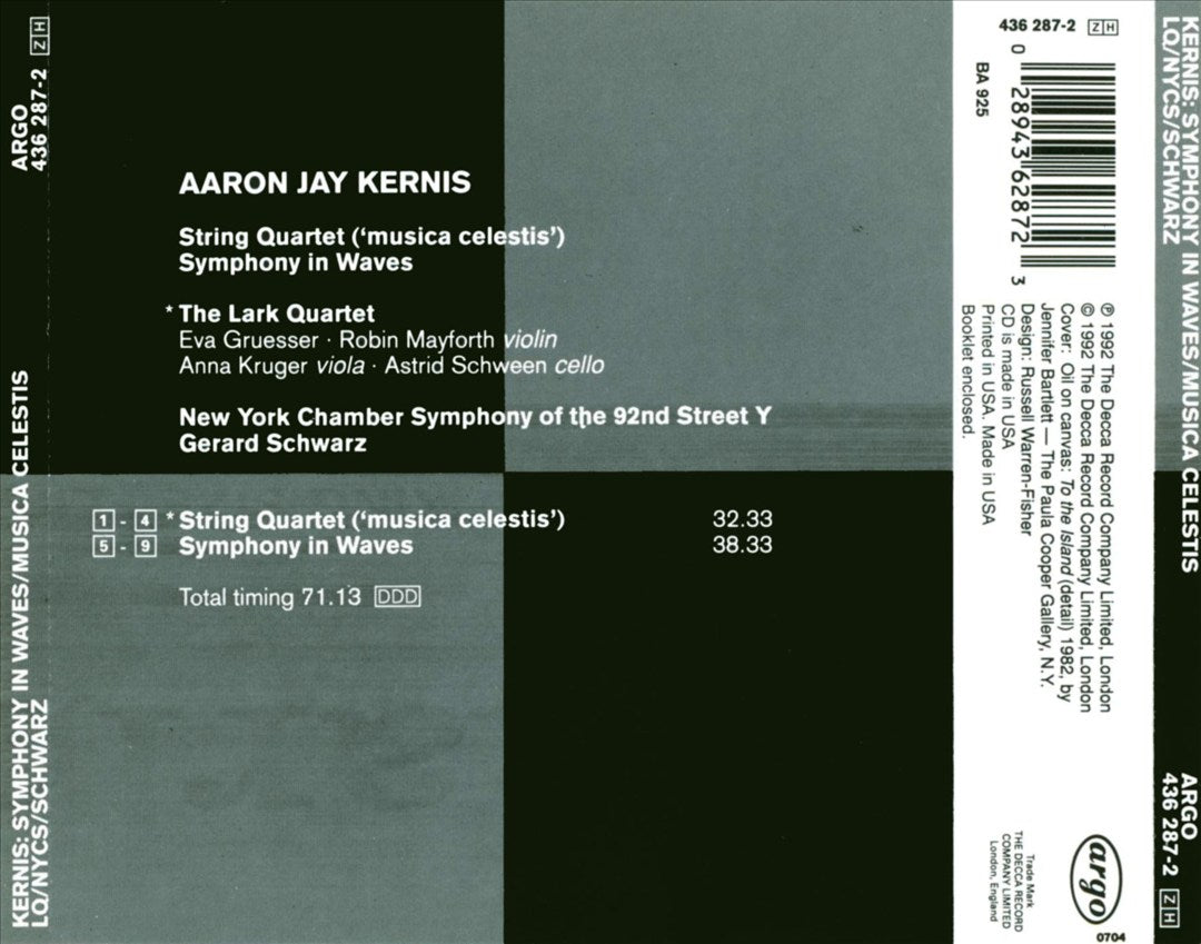 Aaron Jay Kernis: Symphony in Waves; String Quartet cover art