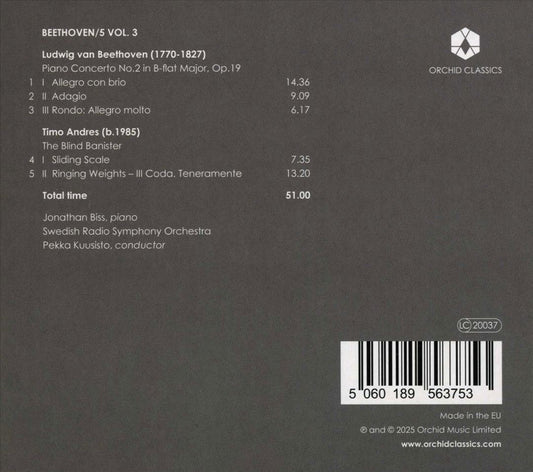 Beethoven: Piano Concerto No. 2 in B flat major; Timo Andres: The Blind Banister cover art