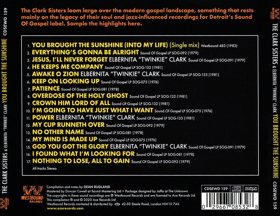 You Brought the Sunshine: The Sound of Gospel Recordings 1976-1981 cover art