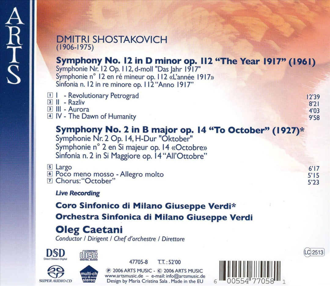 Shostakovich: Symphonies No. 12 "The Year 1917" & No. 2 "October"  cover art