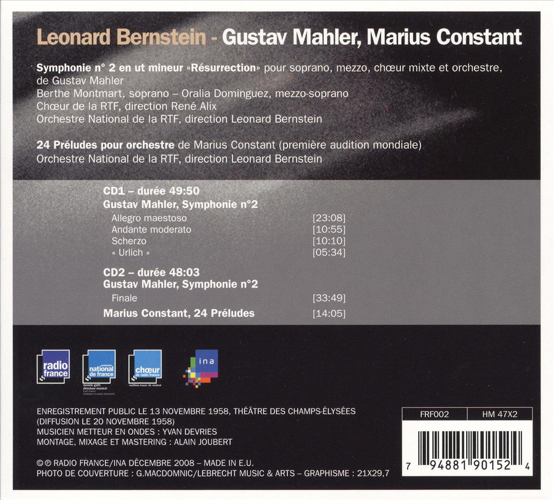 Mahler: Symphonie No. 2; Constant: 24 Préludes pour Orchestre cover art