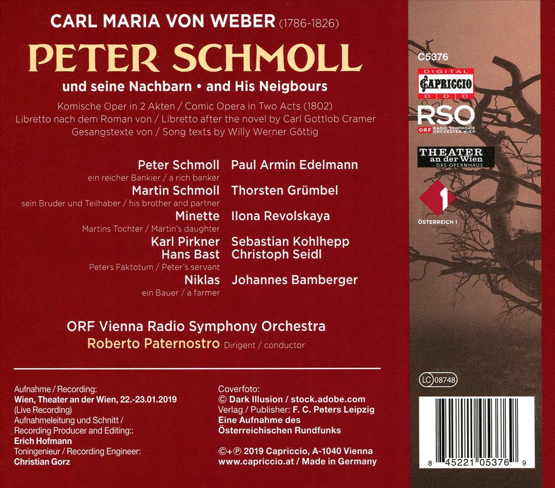 Carl Maria von Weber: Peter Schmoll cover art
