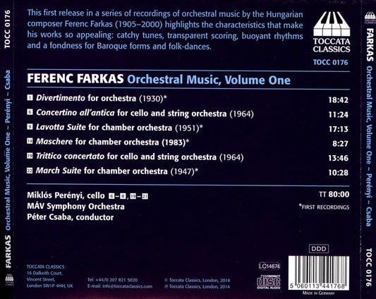 Farkas: Music for Chamber Orchestra cover art