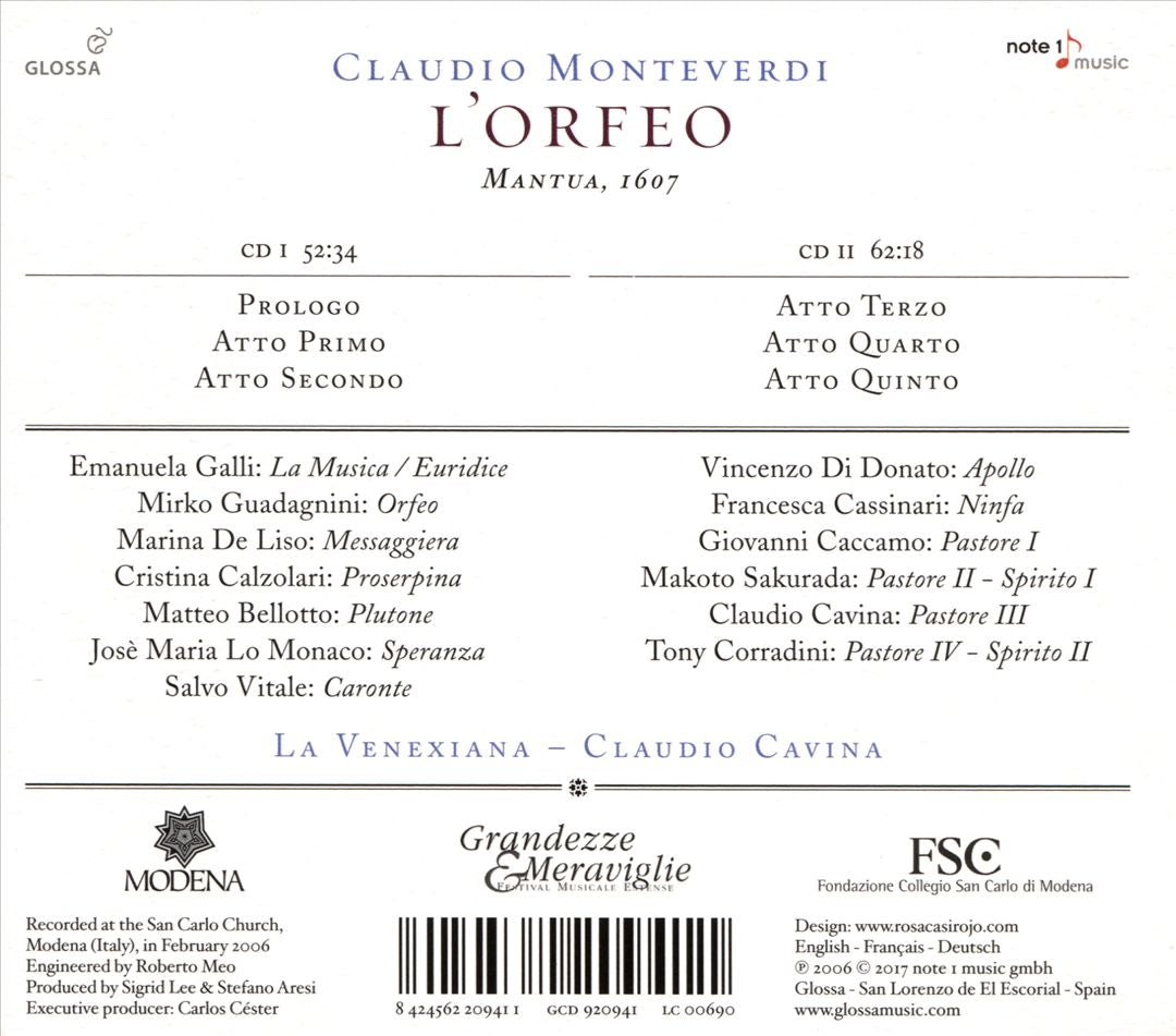 Monteverdi: L'Orfeo cover art