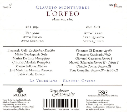 Monteverdi: L'Orfeo cover art