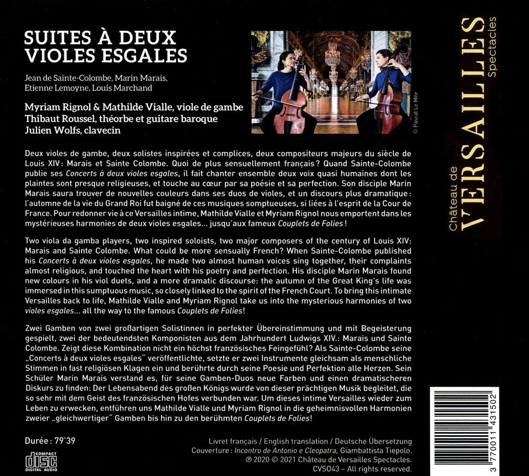À Deux Violes Esgales: Sainte-Colombe, Marin Marais cover art