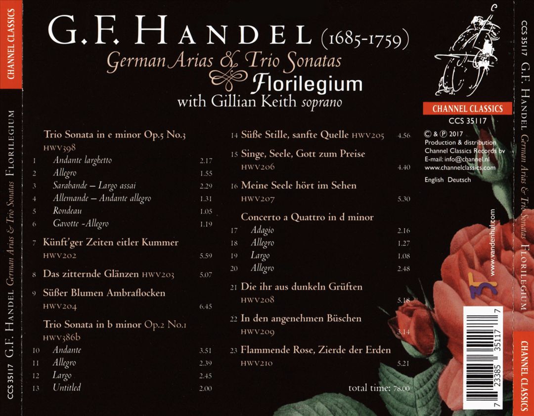 G.F. Handel: German Arias & Trio Sonatas cover art