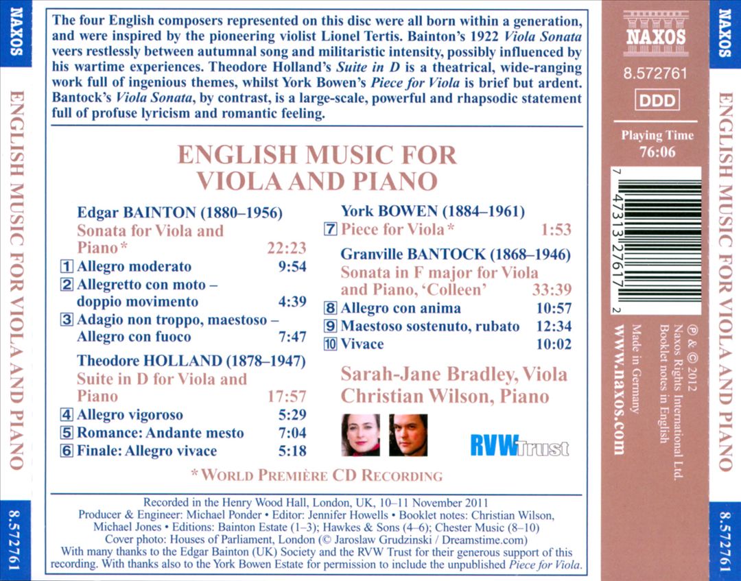 English Music for Viola and Piano cover art