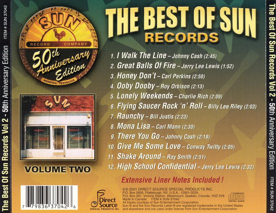 Best of Sun Records: 50th Anniversary Edition, Vol. 2 cover art