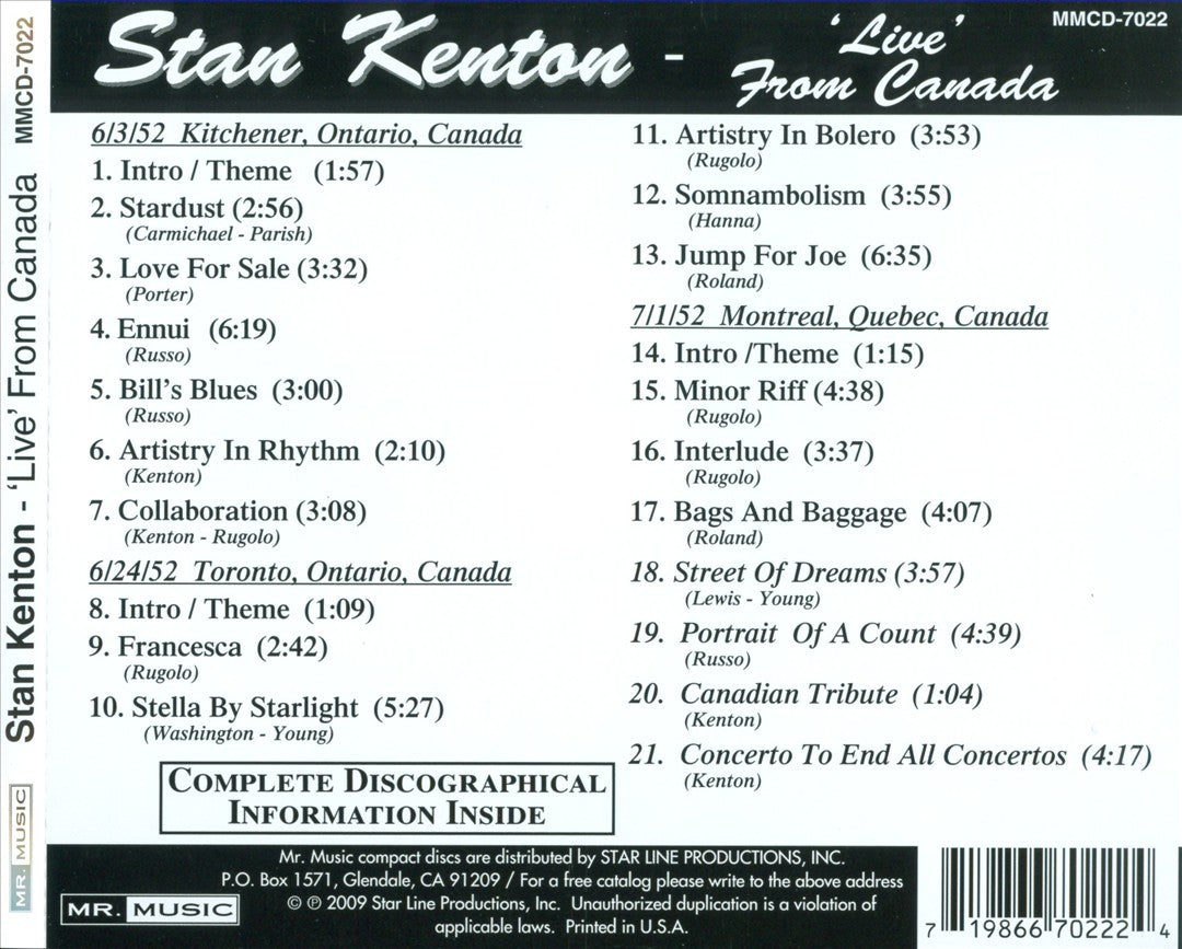 "Live" from Canada cover art