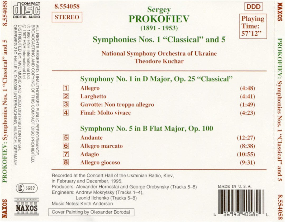Prokofiev: Symphonies No. 1 "Classical" & No. 5 cover art