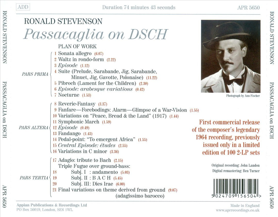 Ronald Stevenson: Passacaglia on DSCH cover art