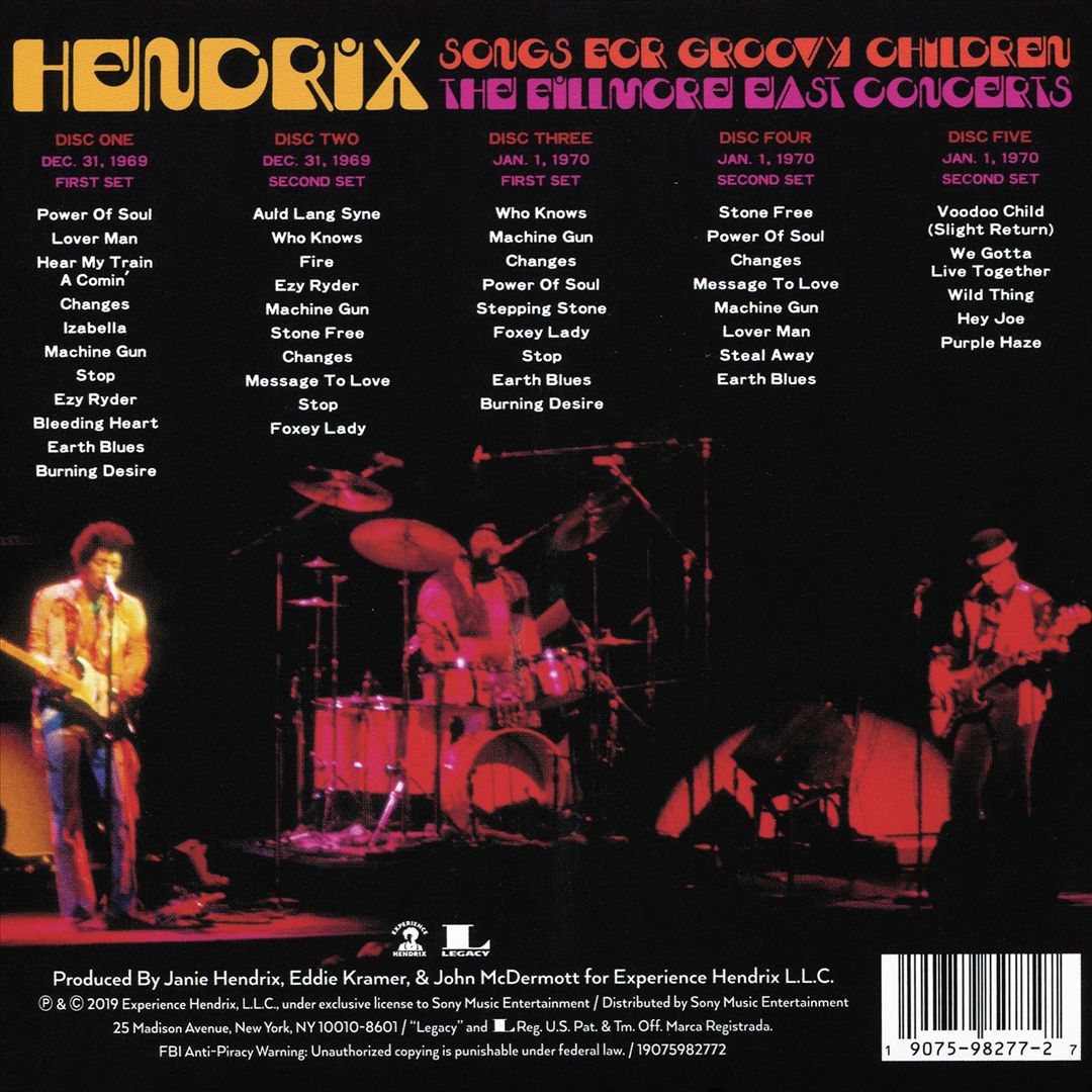 Songs for Groovy Children: The Fillmore East Concerts cover art