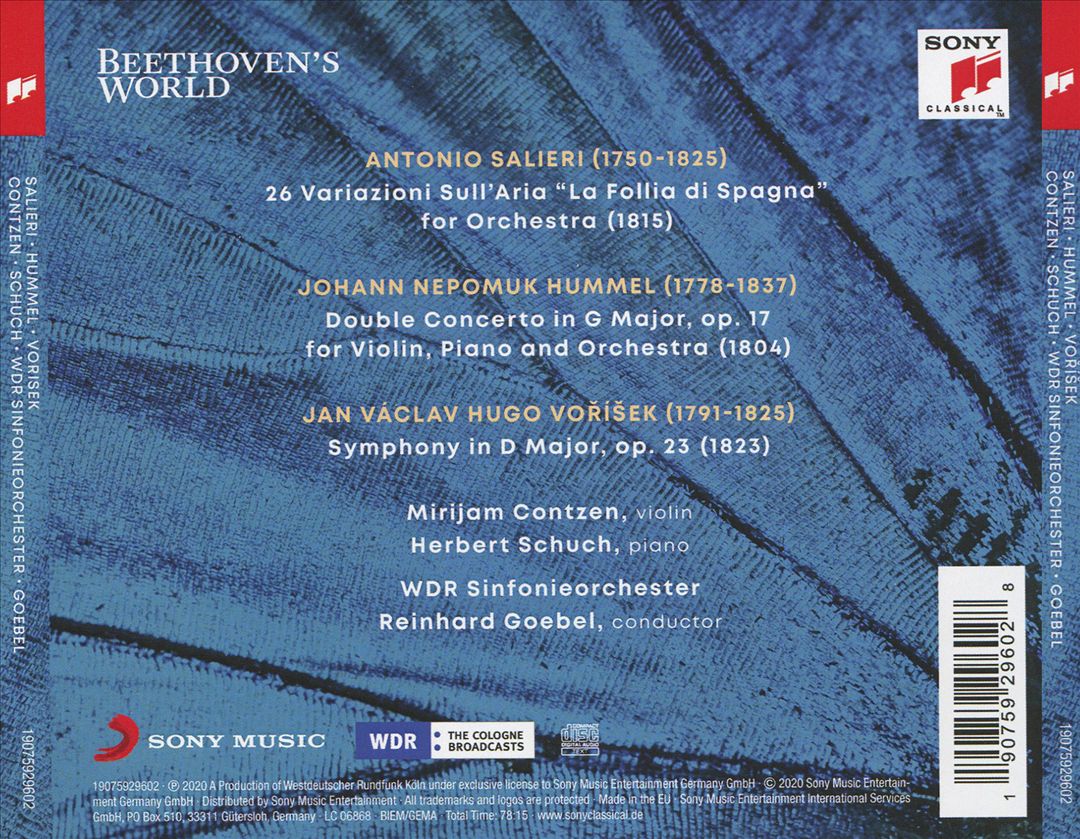 Beethoven's World: Salieri, Hummel, Vorisek cover art