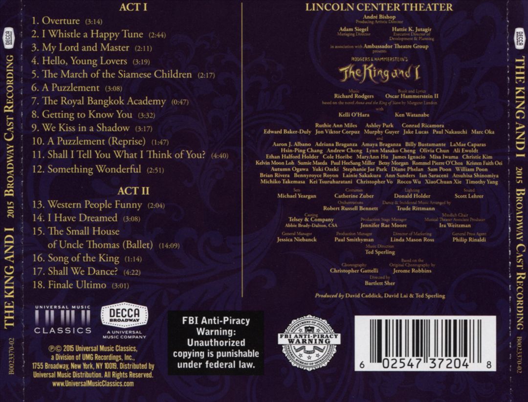 King and I [Broadway Cast 2015] cover art