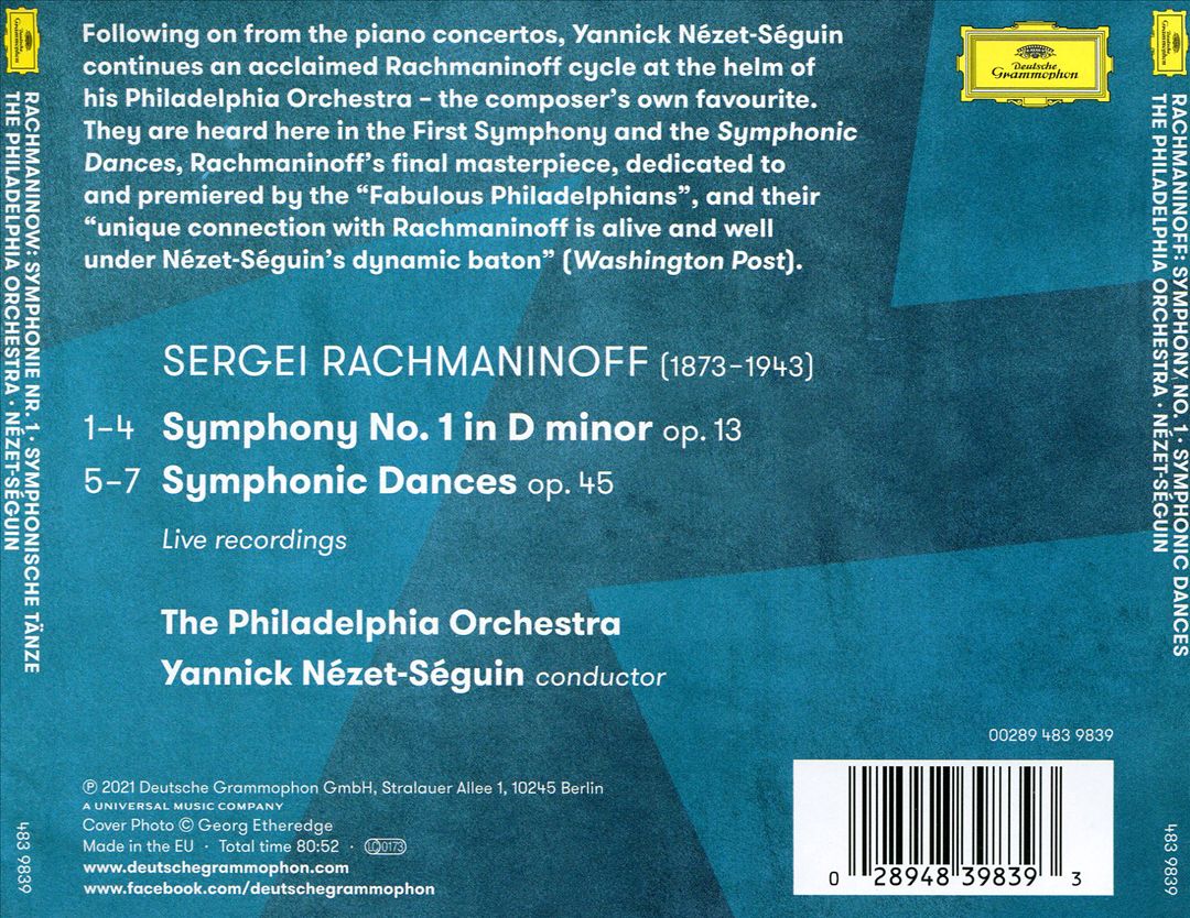Rachmaninoff: Symphony No. 1; Symphonic Dances cover art