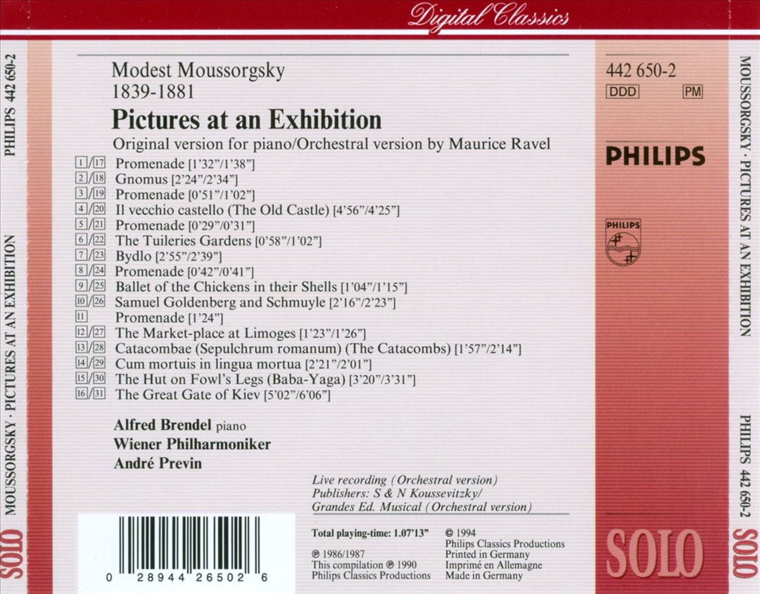 Moussorgsky: Pictures at an Exhibition cover art