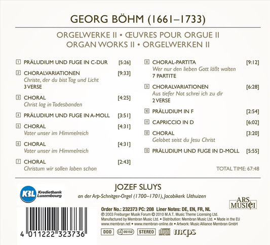 Georg Böhm: Organ Works, Vol. 2 cover art