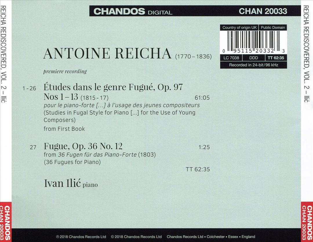 Reicha Rediscovered, Vol. 2 cover art