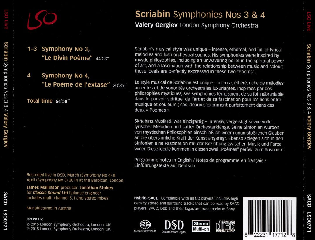 Scriabin: Symphonies Nos 3 & 4 cover art