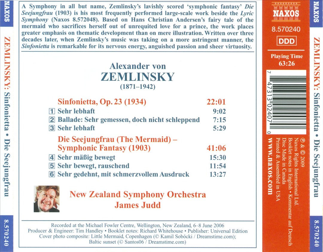 Zemlinsky: The Mermaid cover art