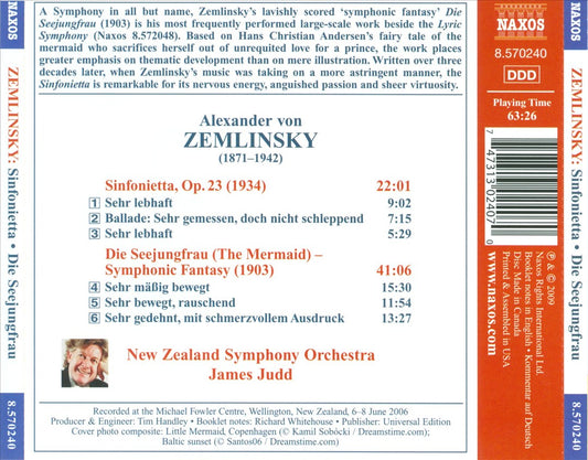Zemlinsky: The Mermaid cover art