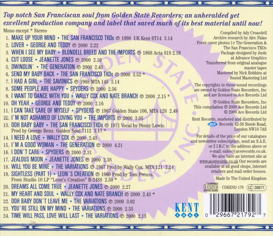 Golden State Soul: San Franciscan Dancers & Smoochers cover art