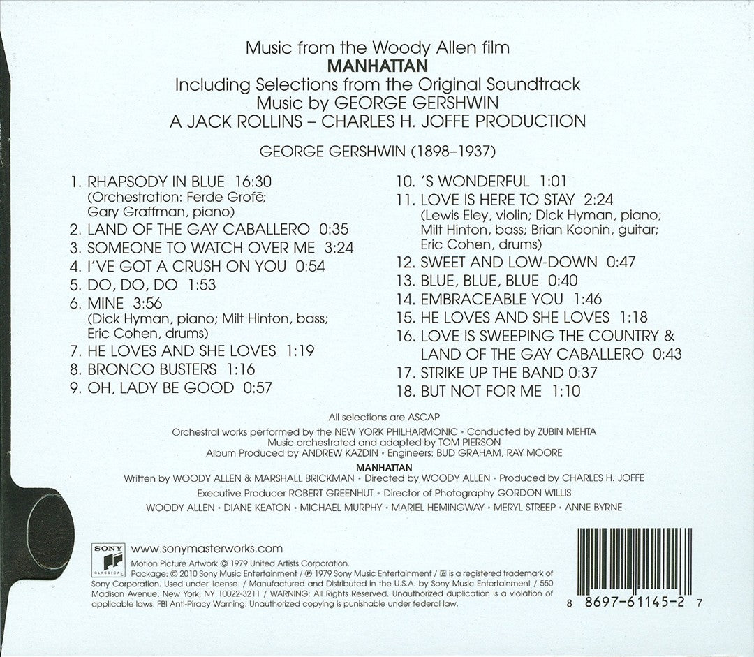 Manhattan: Music from the Woody Allen Film cover art