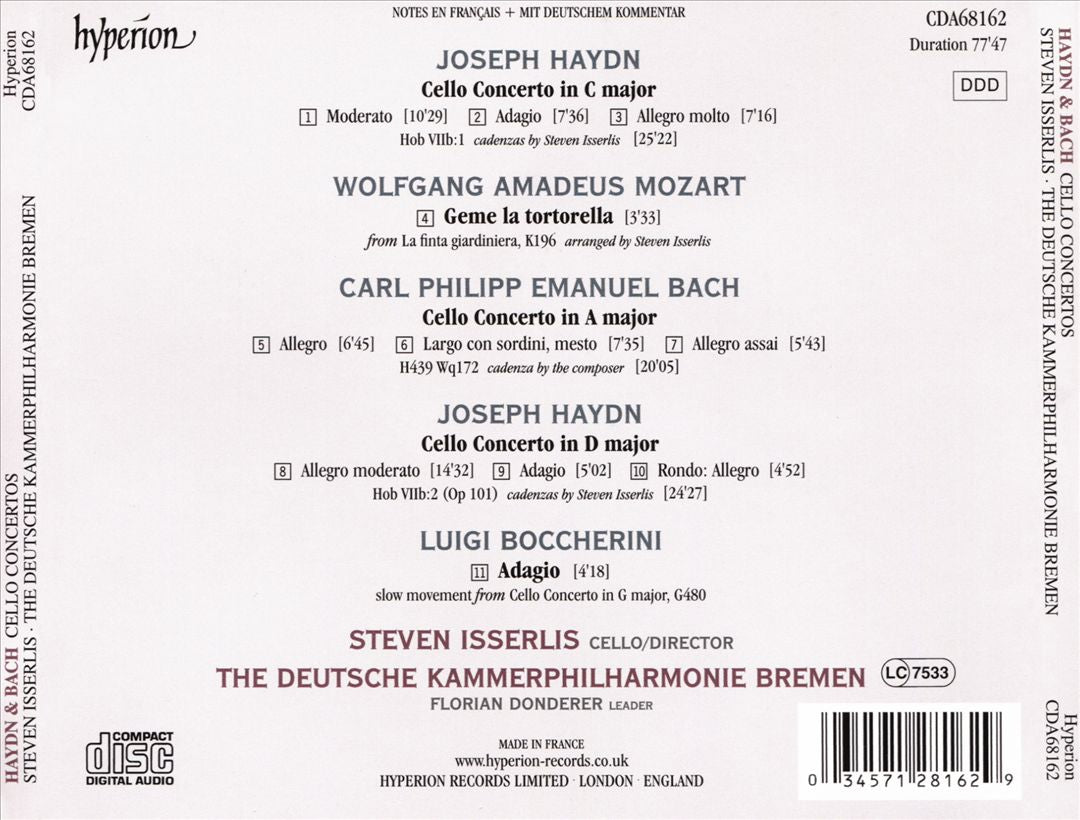Haydn, CPE Bach: Cello Concertos cover art