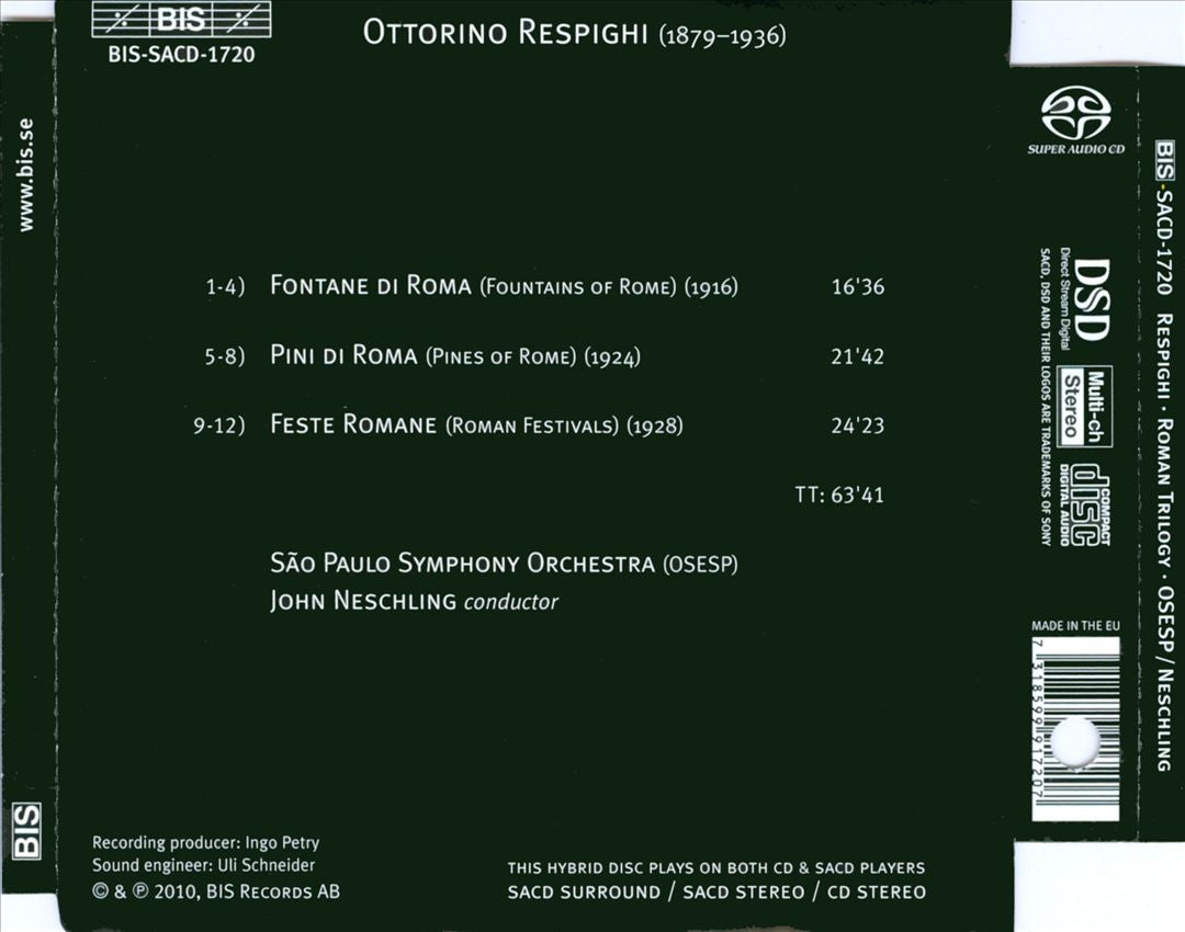 Respighi: Fontane de Roma; Pini di Roma; Feste Romane cover art