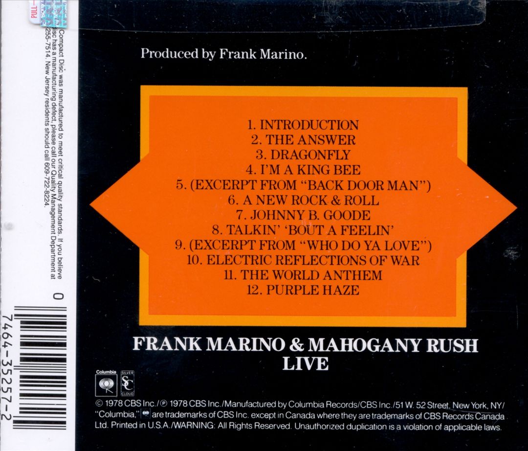 Mahogany Rush Live cover art