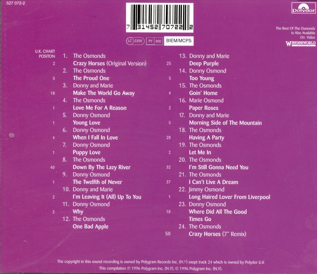 Very Best of the Osmonds [Polydor] cover art