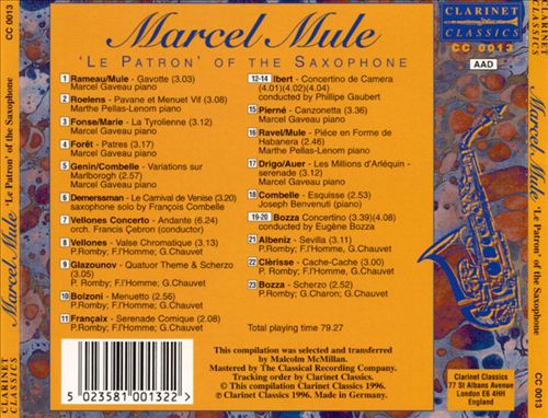 Marcel Mule: "Le patron" of the Saxophone cover art