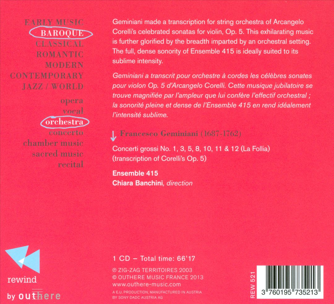 Francesco Germiniani: Concerti grossi & La Follia cover art