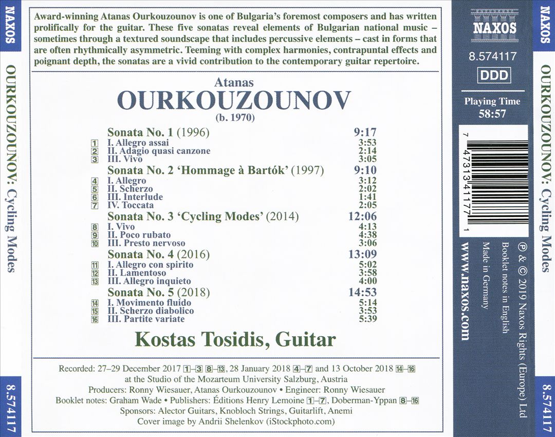 Ourkouzounov: Cycling Modes - Sonatas Nos. 1-5 cover art