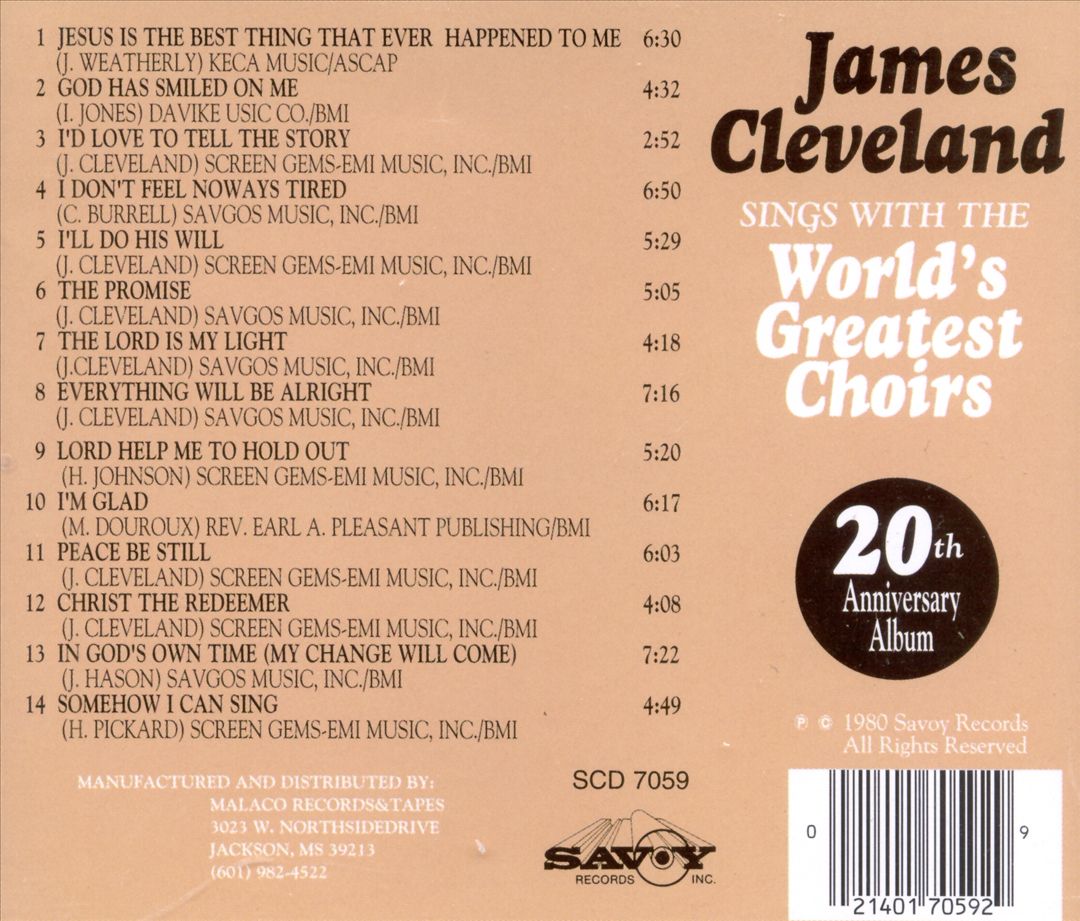 James Cleveland with the World's Greatest Choirs (25th Anniversary Album) cover art