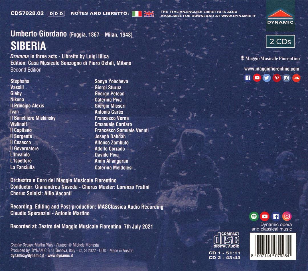 Umberto Giordano: Siberia cover art
