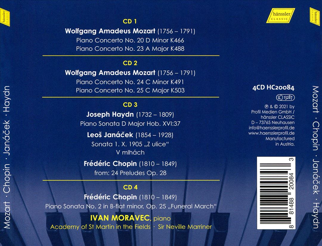 Ivan Moravec: Mozart, Chopin, Janácek, Haydn cover art