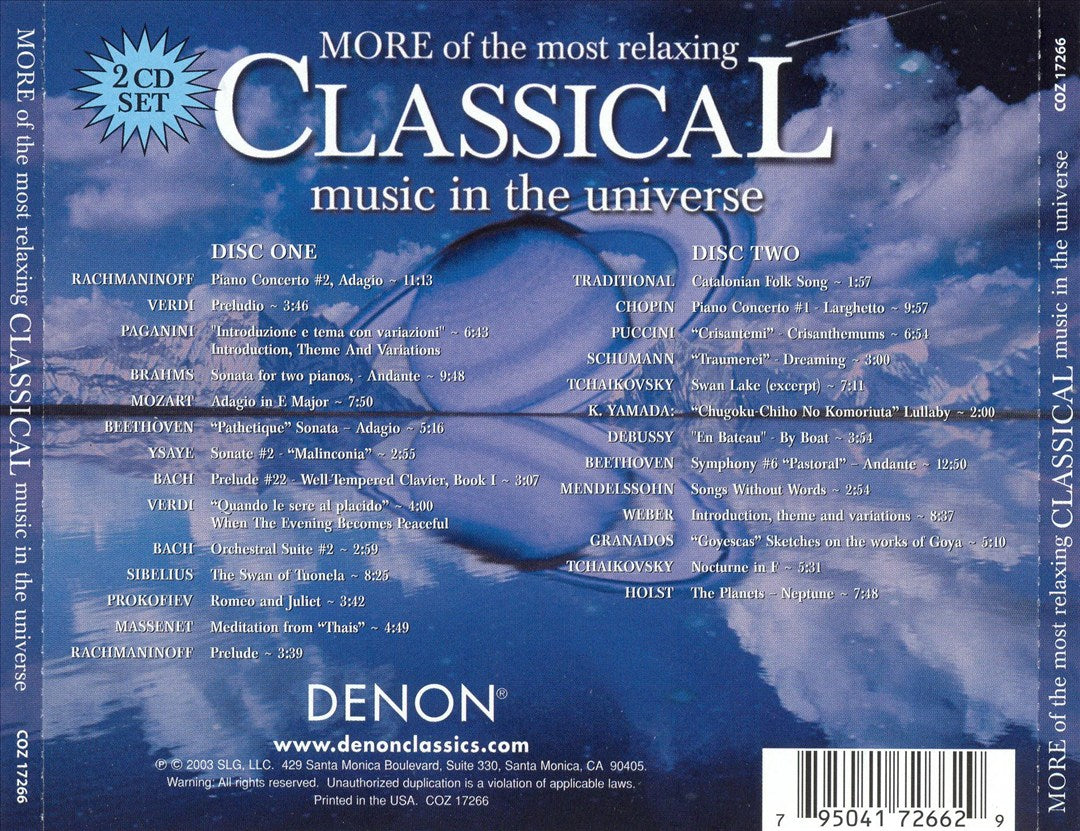 More of the Most Relaxing Classical Music in the Universe [Denon 2003] cover art