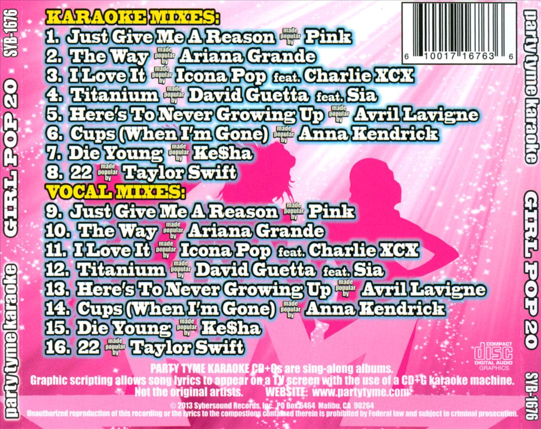 Party Tyme Karaoke: Girl Pop, Vol. 20 cover art