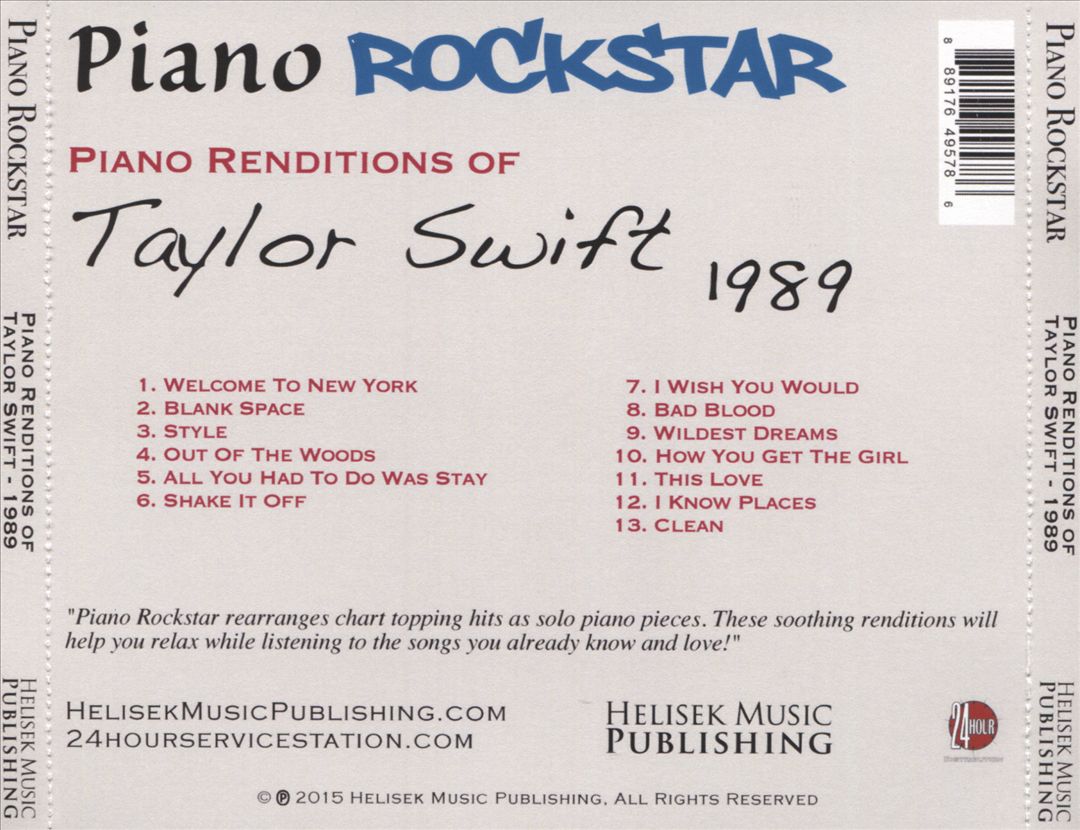 Piano Renditions of Taylor Swift: 1989 cover art