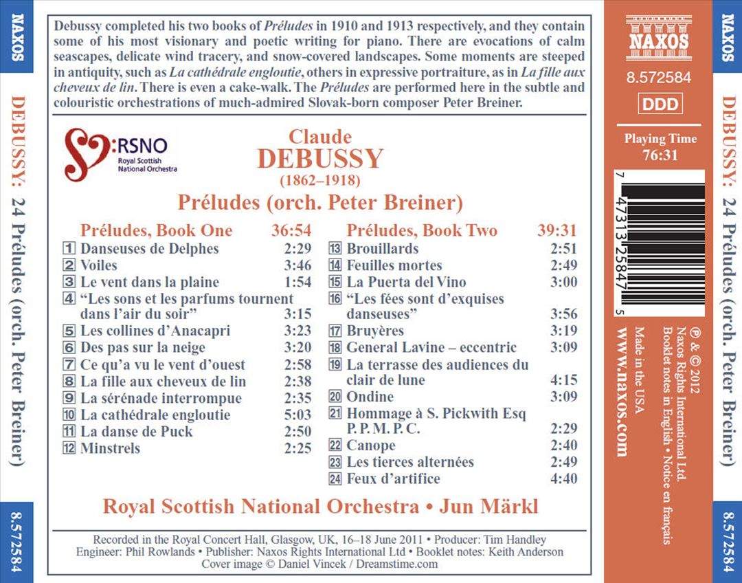 Debussy: 24 Préludes (Orch. Peter Breiner) cover art