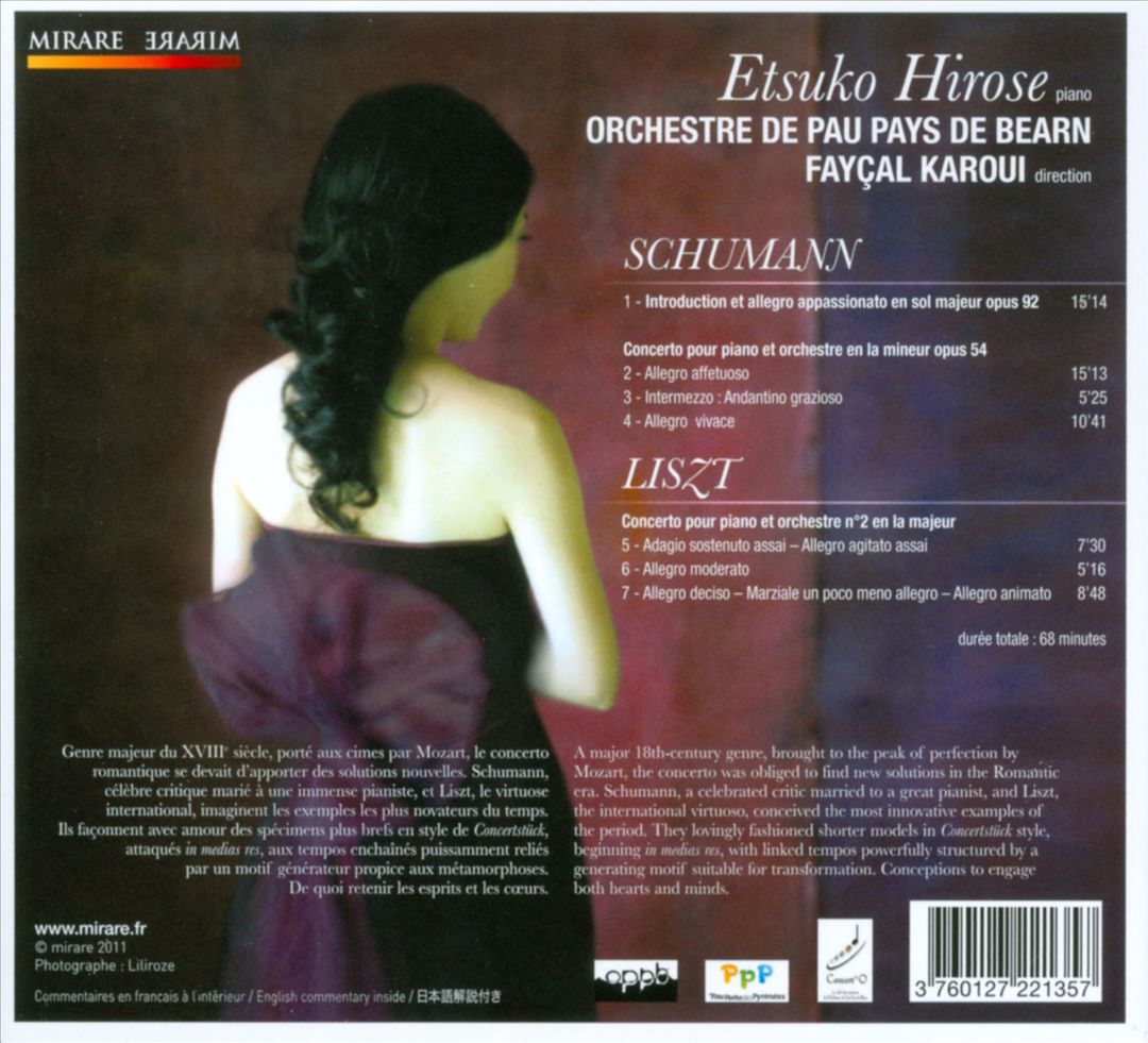 Schumann: Concerto pour piano et orchestra en la mineur, Op. 54; Liszt: Concerto pour piano et orchestra No. 2 en la mineur cover art