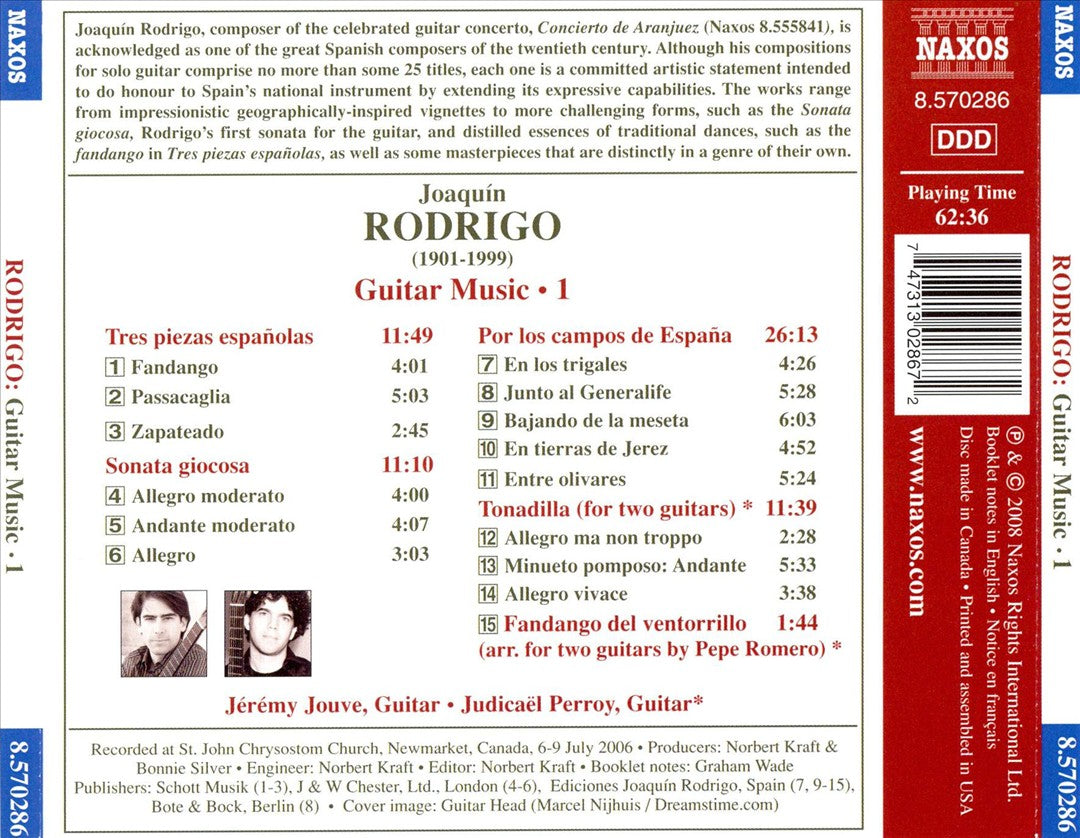 Rodrigo: Guitar Music, Vol. 1 cover art